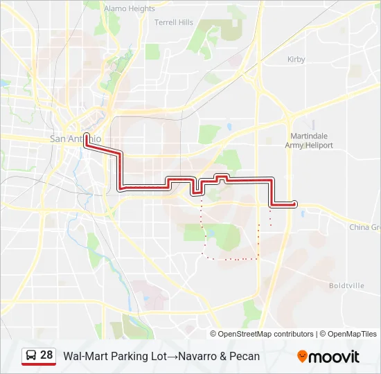 28 Bus Line Map