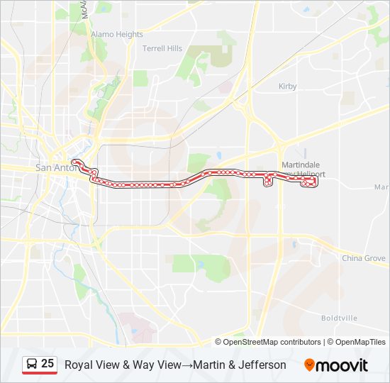 25 bus Line Map