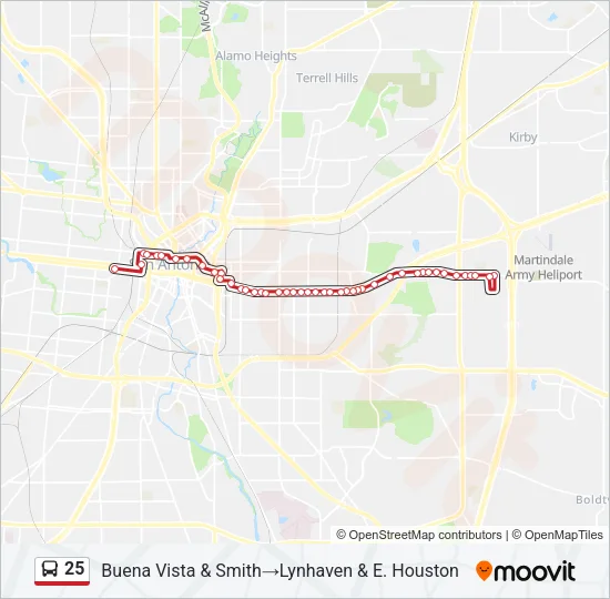 25 Bus Line Map