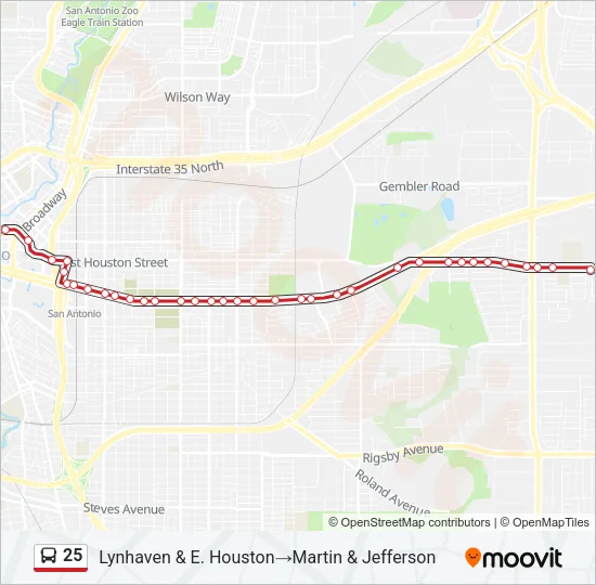 25 Bus Line Map