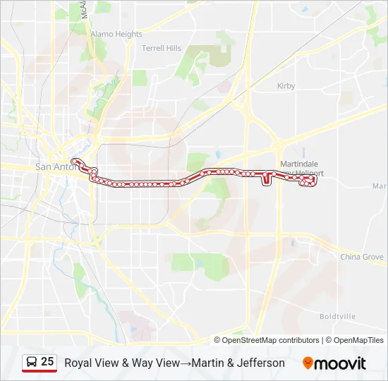 25 Bus Line Map