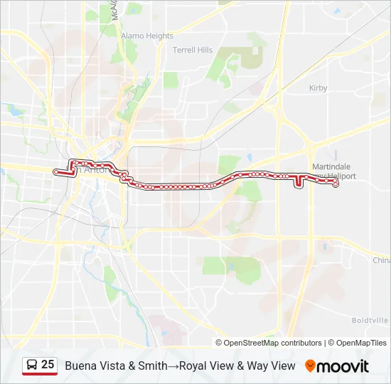 25 Bus Line Map