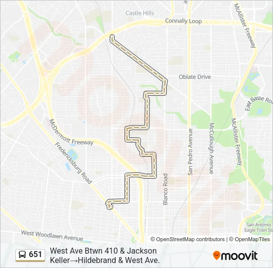 651 Bus Line Map