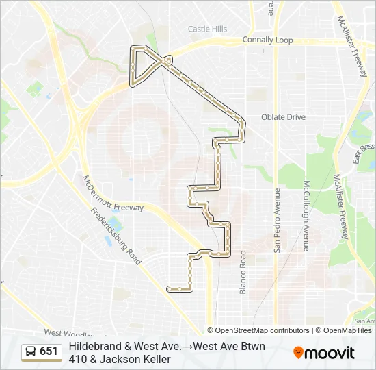 651 Bus Line Map