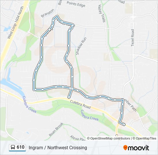 Mapa de 610 de autobús