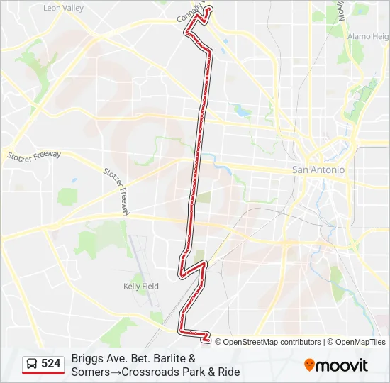 524 Bus Line Map