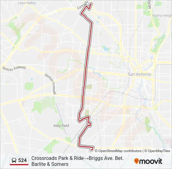 524 Bus Line Map