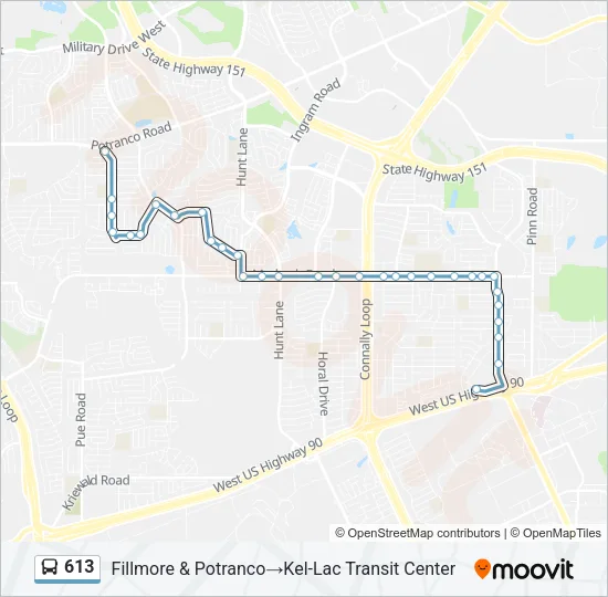 613 Bus Line Map