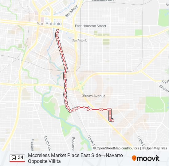 Mapa de 34 de autobús