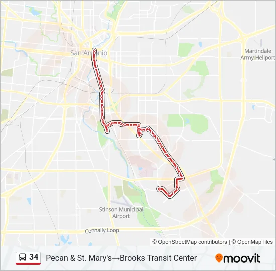 34 Bus Line Map