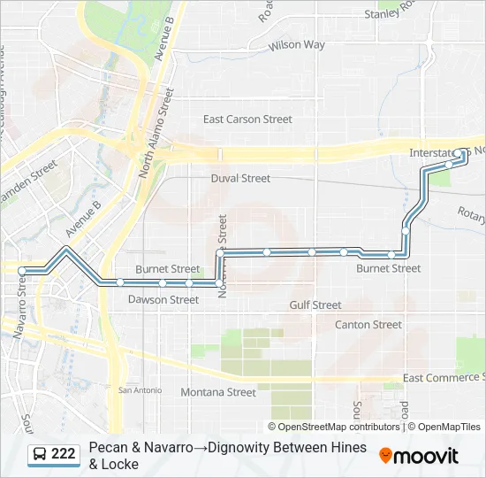 222 Bus Line Map