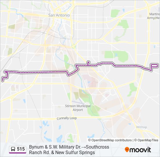 Mapa de 515 de autobús