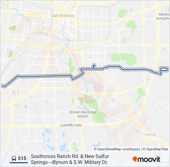 Mapa de 515 de autobús