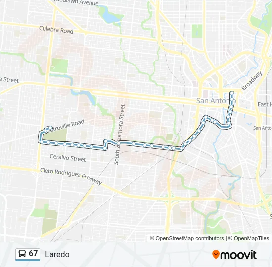 67 Bus Line Map