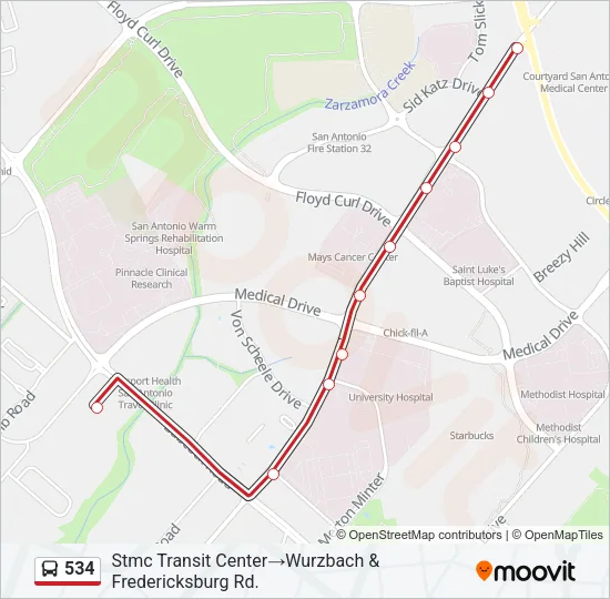534 Bus Line Map