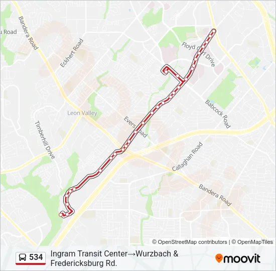 534 Bus Line Map