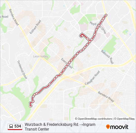 534 bus Line Map