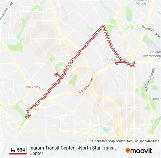534 Bus Line Map