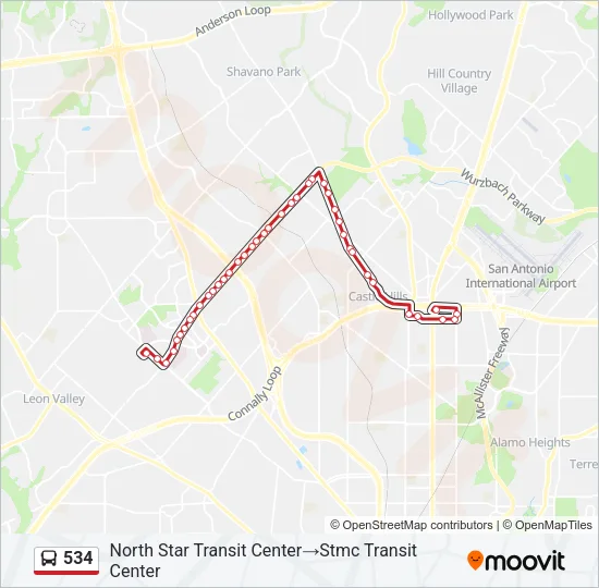 534 Bus Line Map