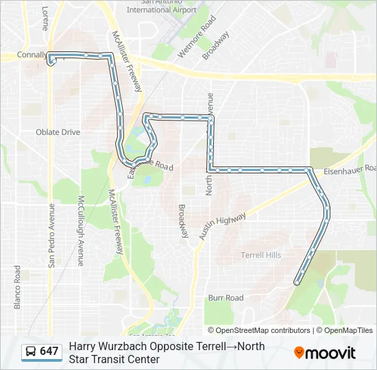 647 Bus Line Map