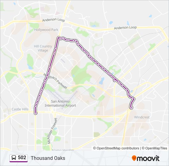 Mapa de 502 de autobús