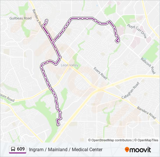 Mapa de 609 de autobús