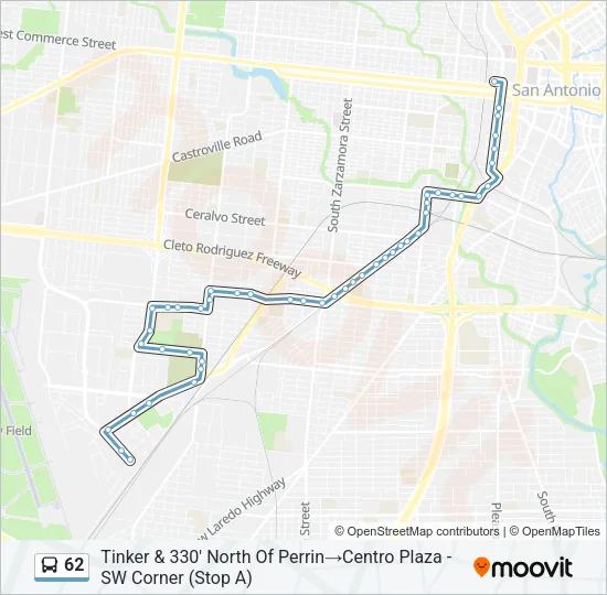 62 Bus Line Map