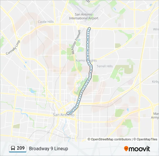 209 Bus Line Map