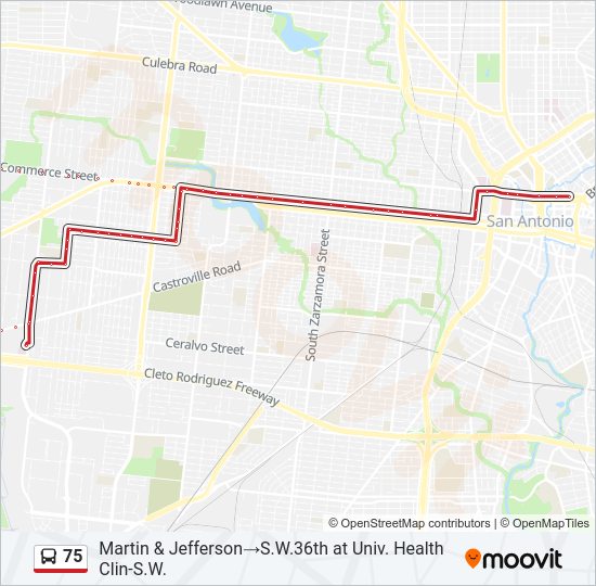 Mapa de 75 de autobús