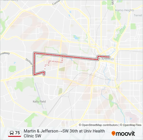 75 Bus Line Map