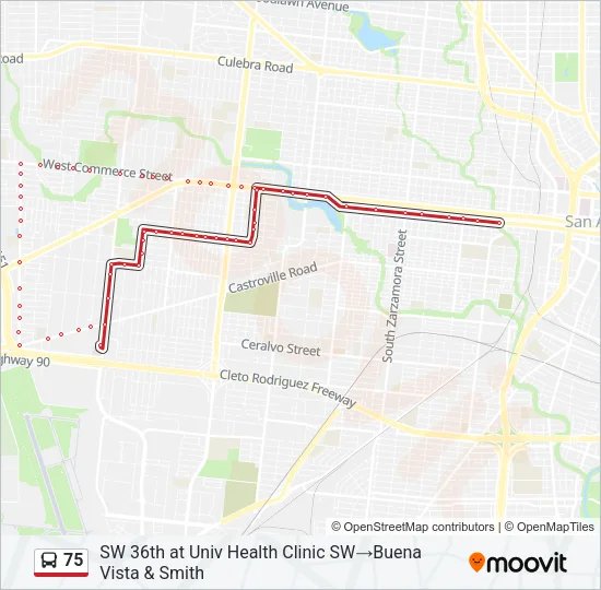 75 Bus Line Map