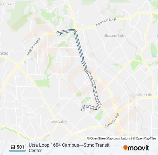 501 bus Line Map