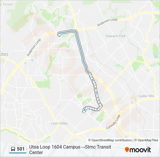 501 Bus Line Map