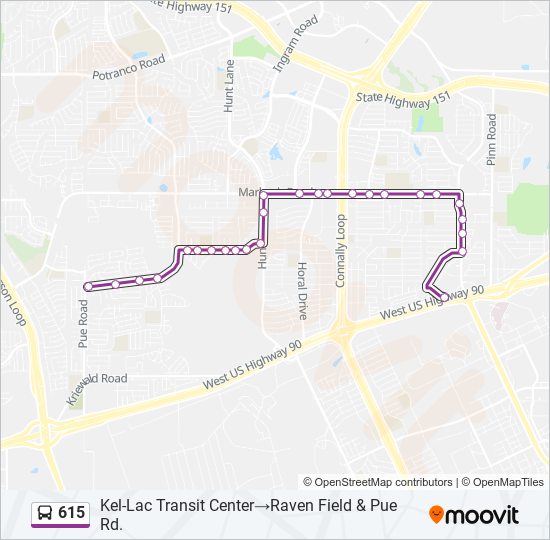 615 bus Line Map