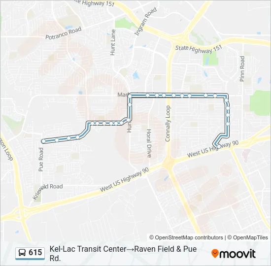 615 Bus Line Map