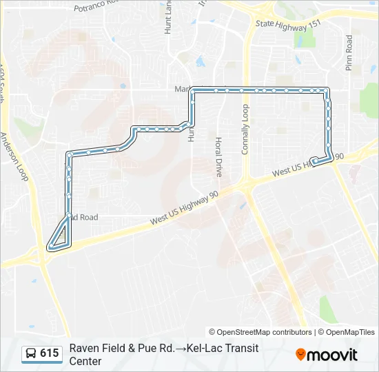 615 Bus Line Map