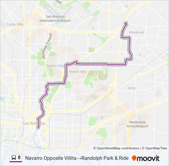 Mapa de 8 de autobús