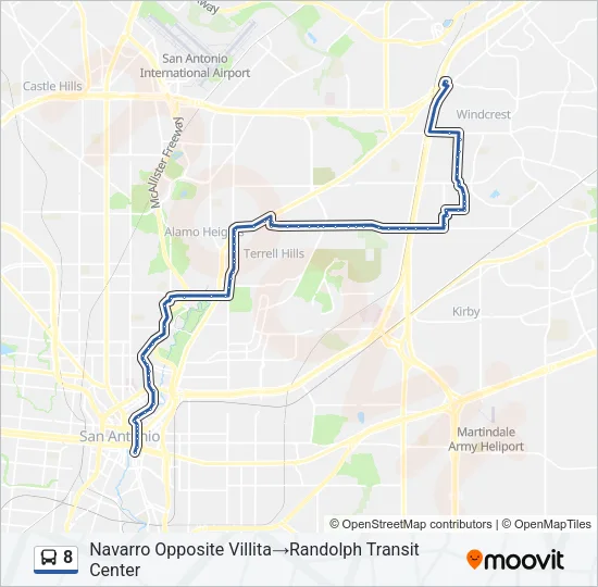 8 Bus Line Map