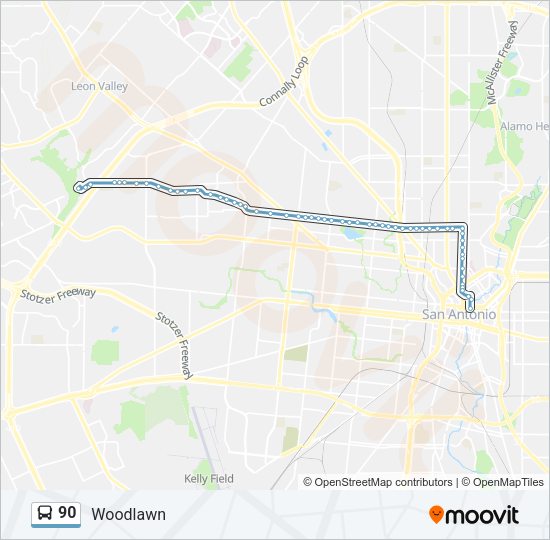 90 bus Line Map