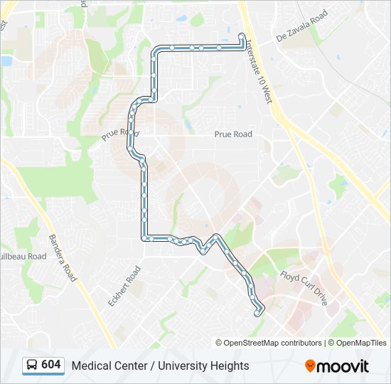 Mapa de 604 de autobús