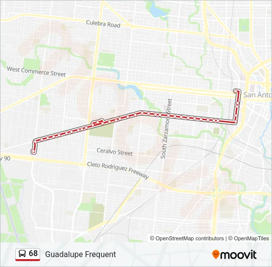 68 Bus Line Map