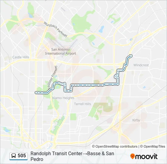 505 Bus Line Map
