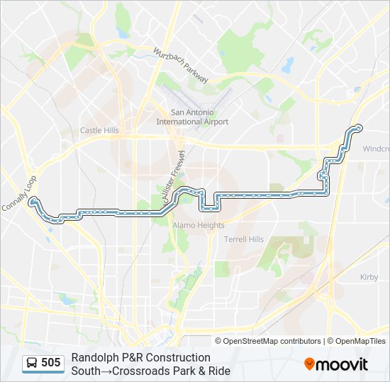 505 bus Line Map