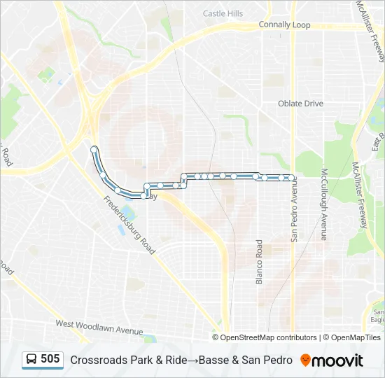 505 Bus Line Map