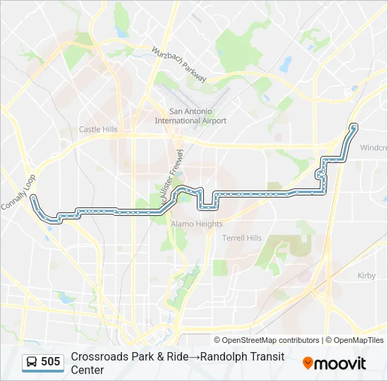 505 Bus Line Map