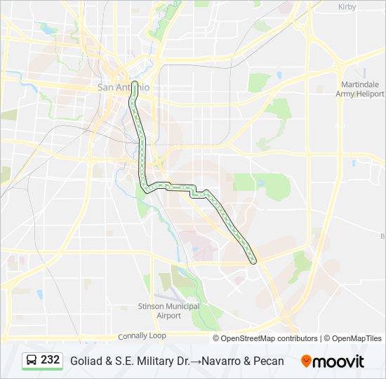 Mapa de 232 de autobús