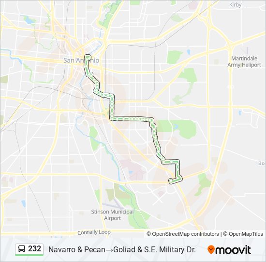 232 bus Line Map