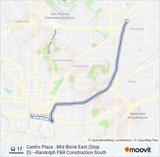 17 bus Line Map