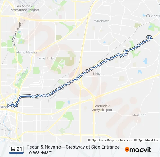 21 Bus Line Map