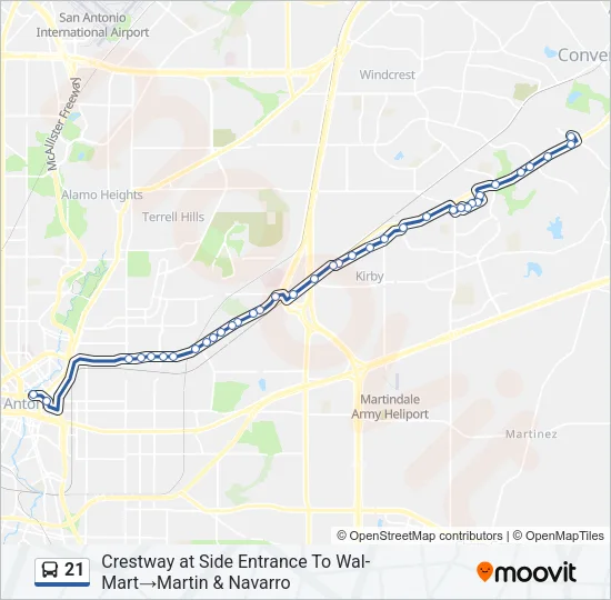 21 Bus Line Map